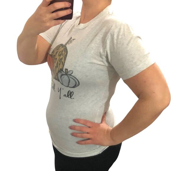 "It's Fall Y'all" X-SMALL Pumpkin Autumn Halloween Thanksgiving Printed Tee - Picture 4 of 10